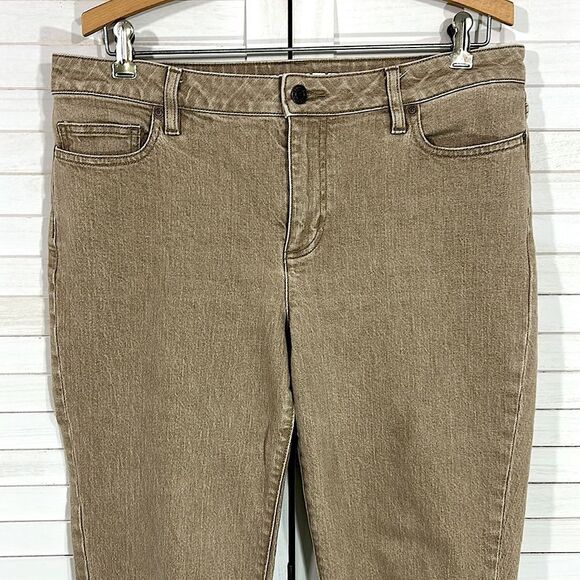 Lands End Jeans 14P Tan Brown Denim NWOT - Picture 3 of 11
